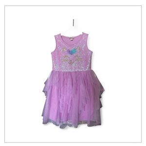 Sparkling Purple Kids Dress with Tulle Layers
